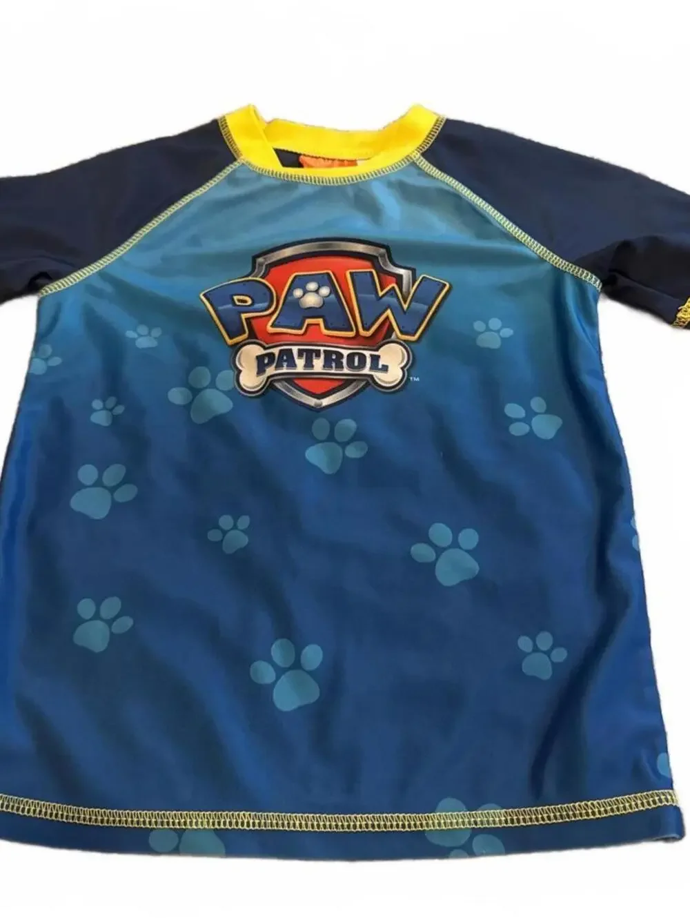 Nickelodeon Paw Patrol Kid 5T Blue Yellow Short Rash Guard